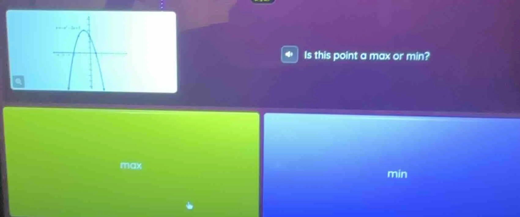 is this point a max or min? max min