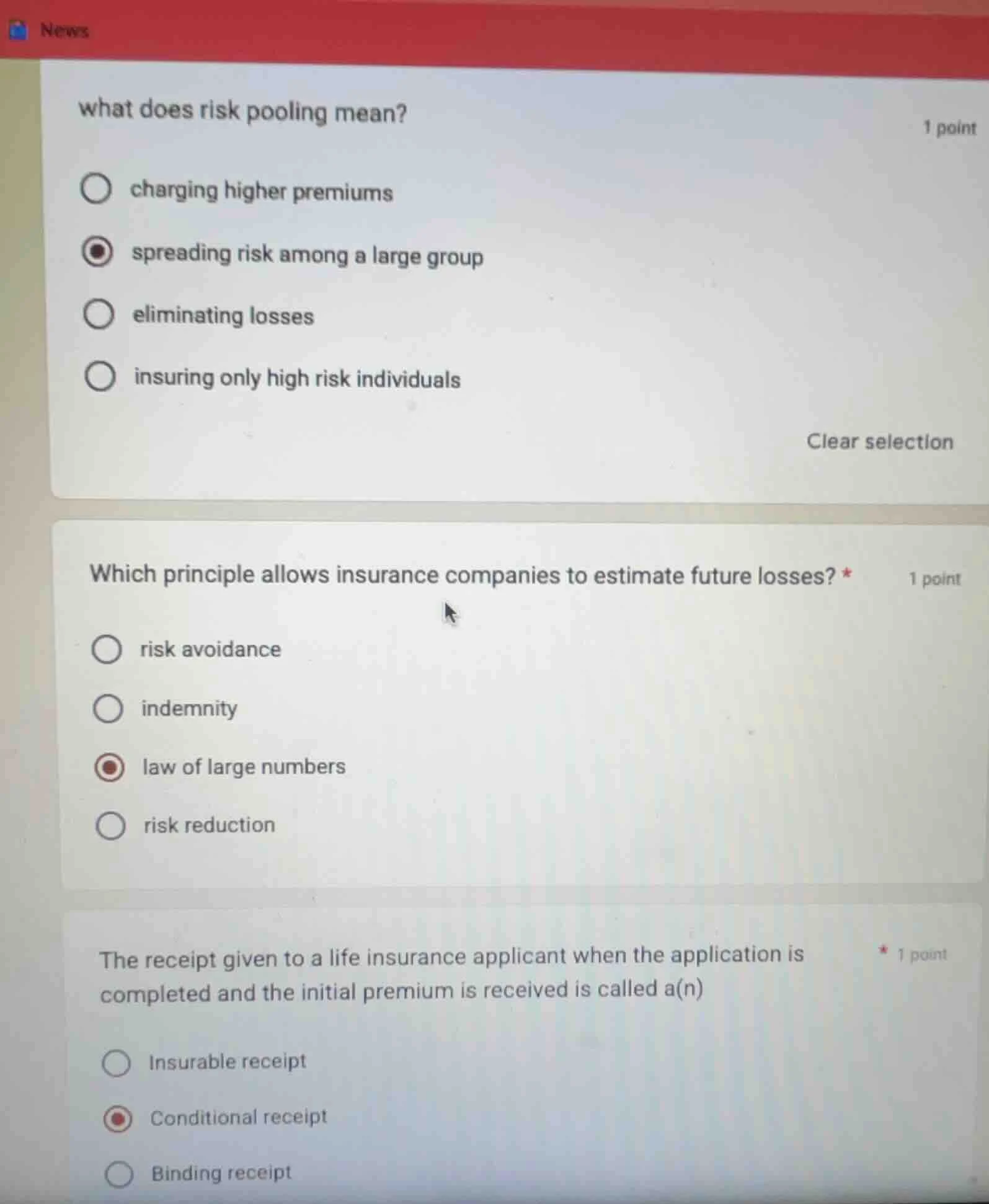 what does risk pooling mean? 1 point charging higher premiums spreading…
