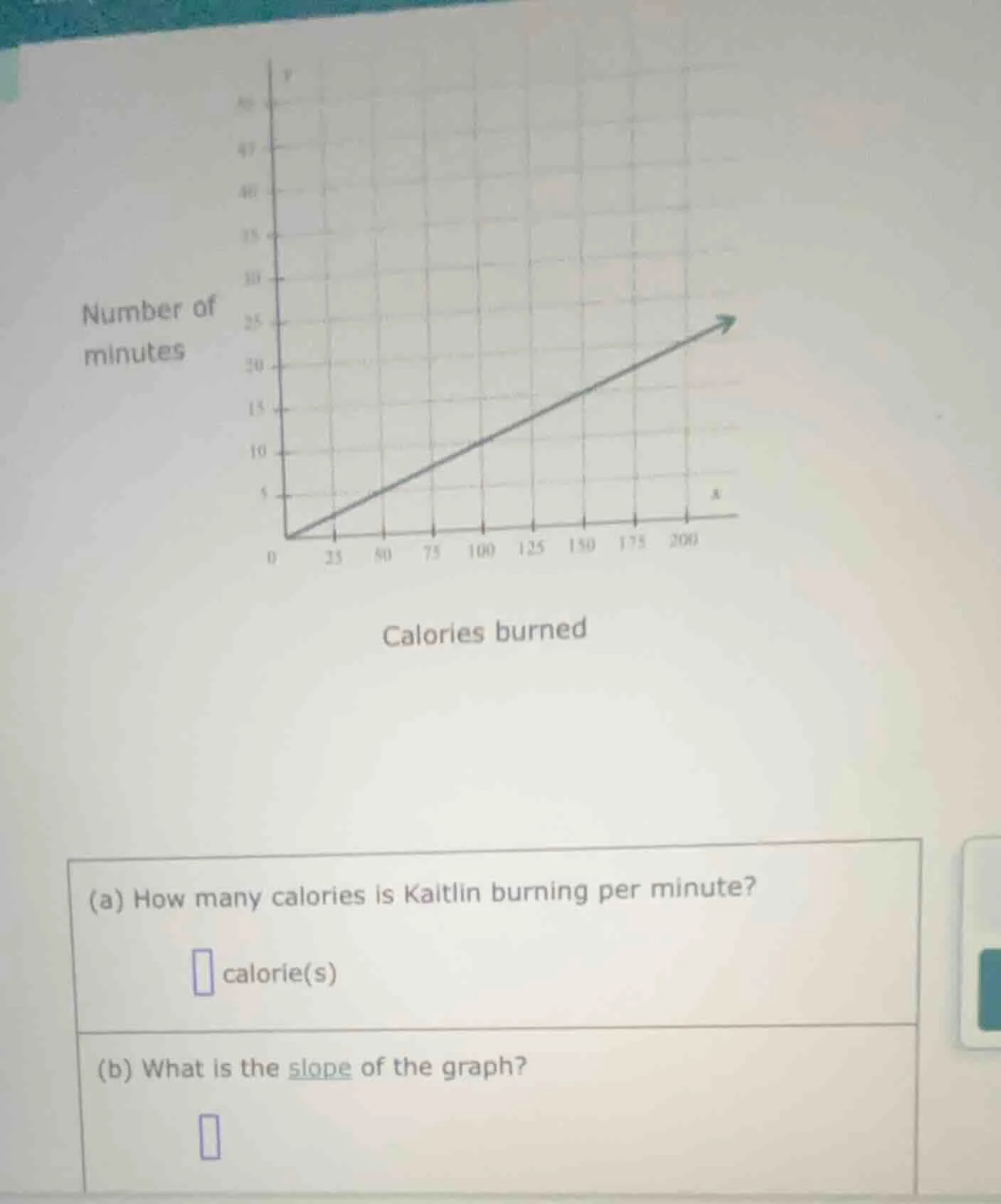 (a) how many calories is kaitlin burning per minute? □ calorie(s) (b) w…