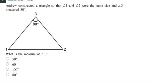 andrew constructed a triangle so that $\\angle 1$ and $\\angle 2$ were …