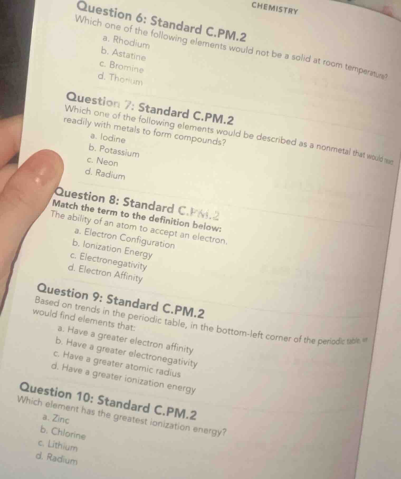 question 6: standard c.pm.2 which one of the following elements would n…
