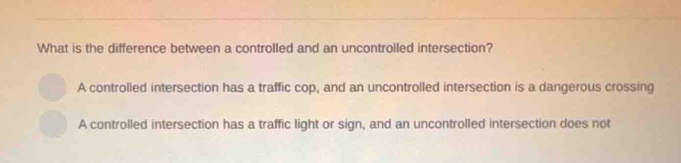 what is the difference between a controlled and an uncontrolled interse…