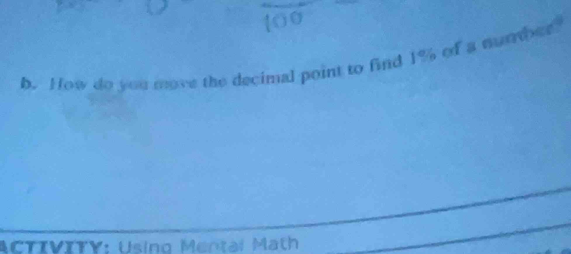 b. how do you move the decimal point to find 1% of a number?
