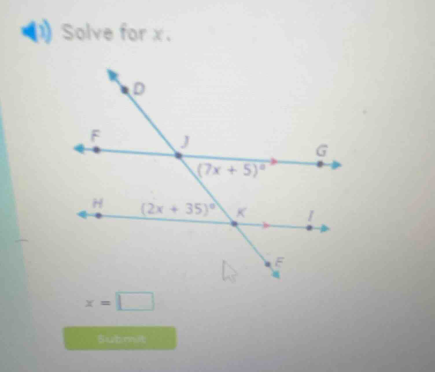 solve for x. x = submit