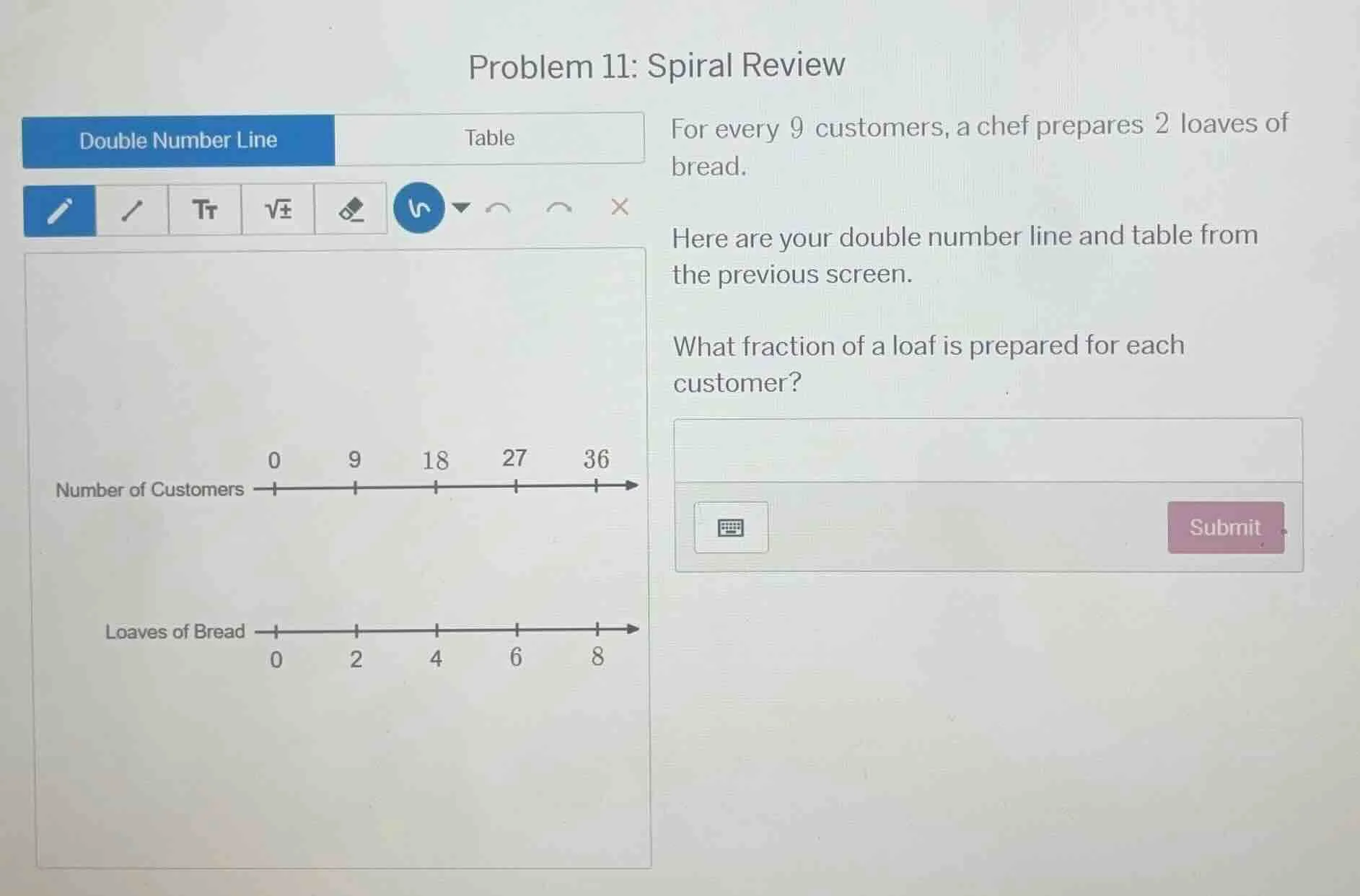 problem 11: spiral review double number line table for every 9 customer…