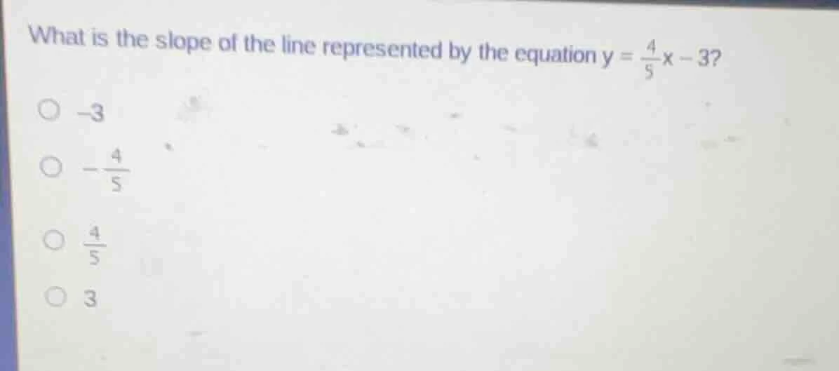 what is the slope of the line represented by the equation $y = \\frac{4…