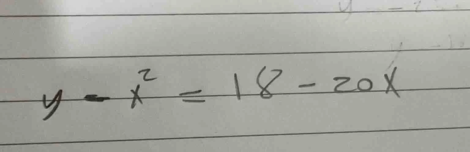 y - x² = 18 - 20x