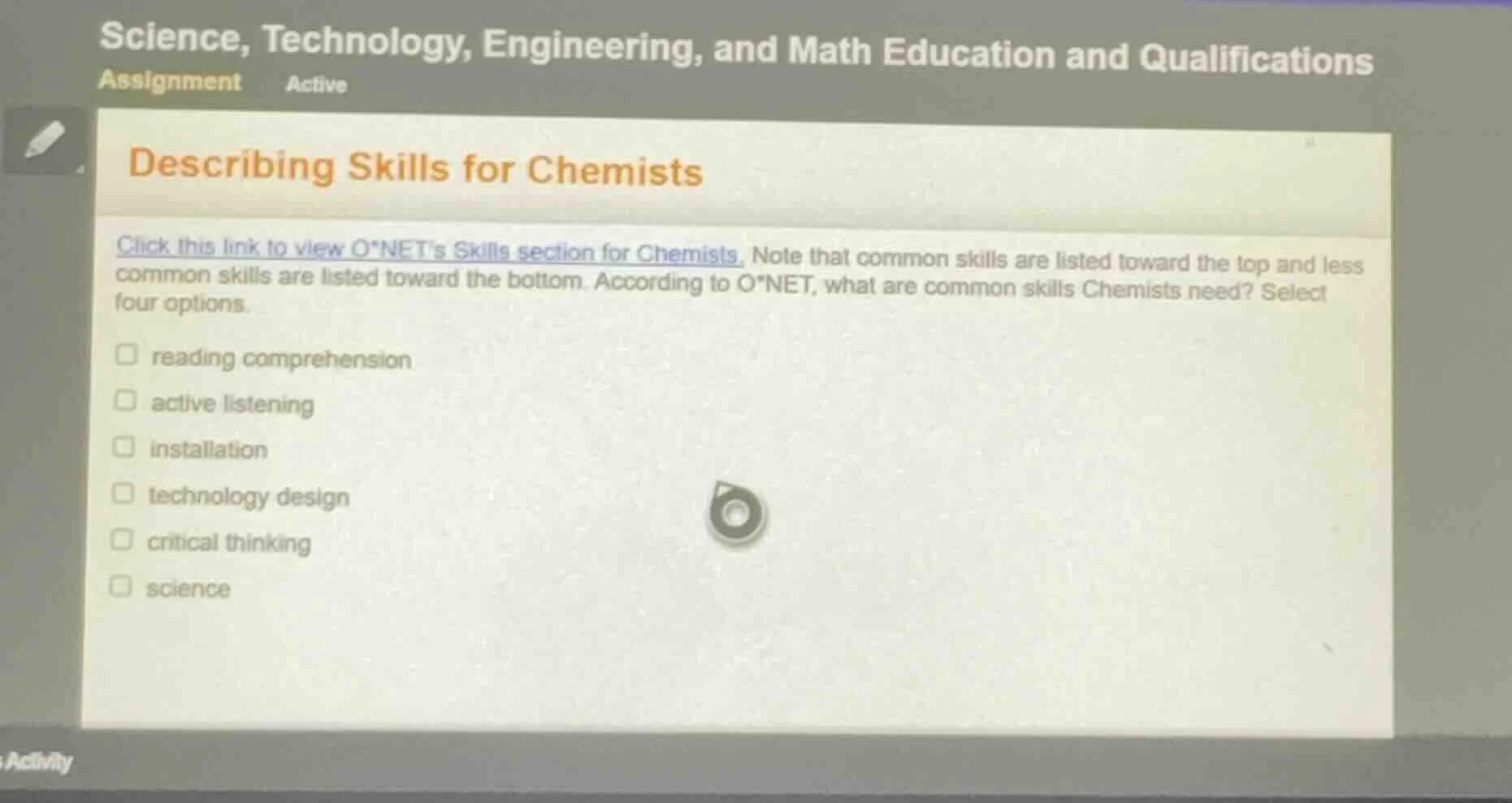 science, technology, engineering, and math education and qualifications…