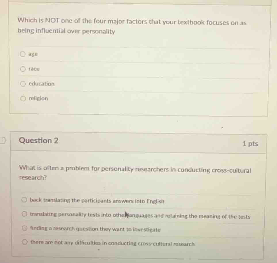 which is not one of the four major factors that your textbook focuses o…