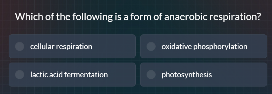 which of the following is a form of anaerobic respiration? cellular res…
