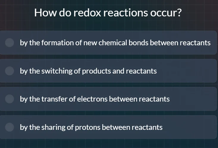 how do redox reactions occur? by the formation of new chemical bonds be…
