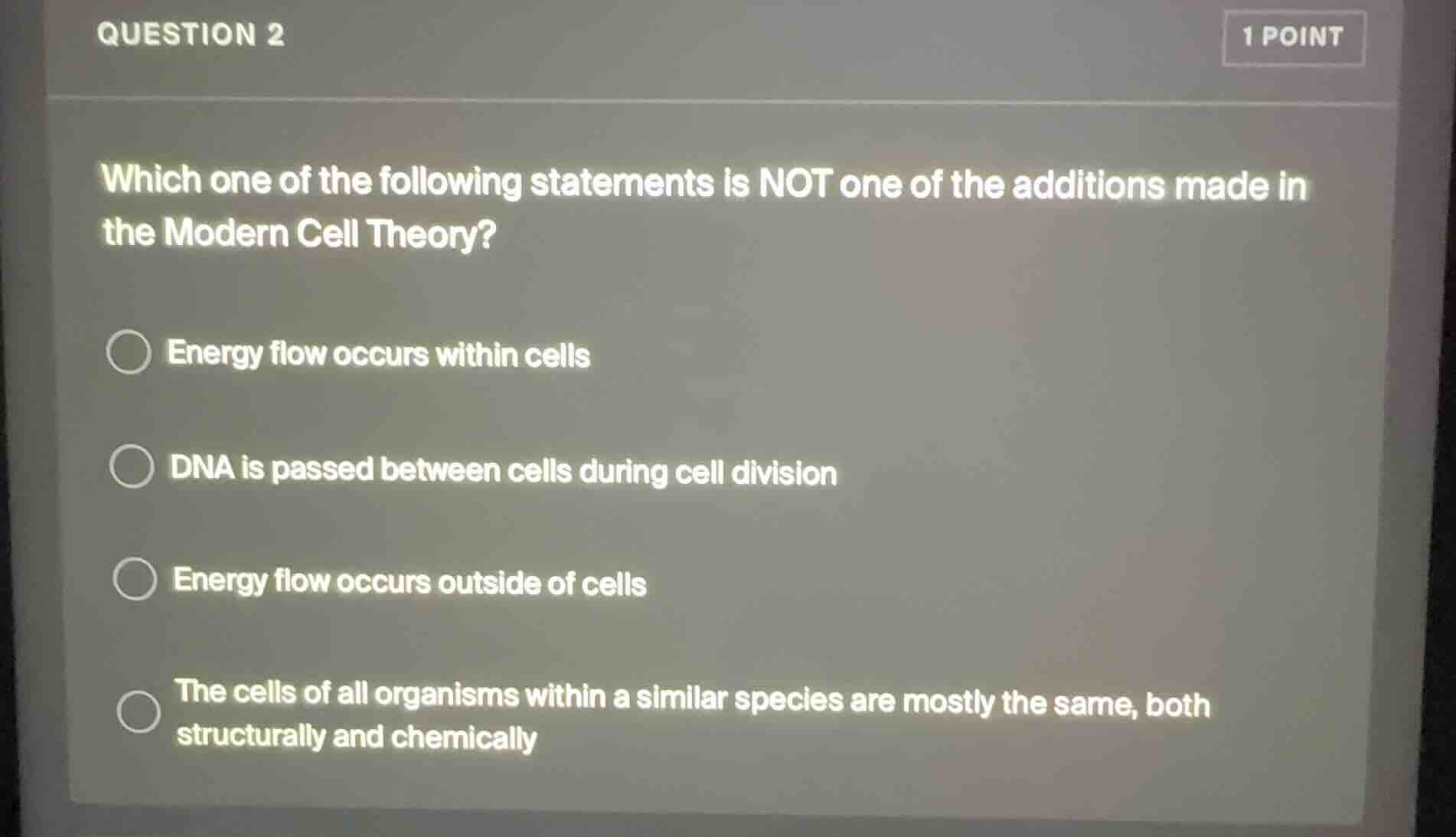question 2 1 point which one of the following statements is not one of …