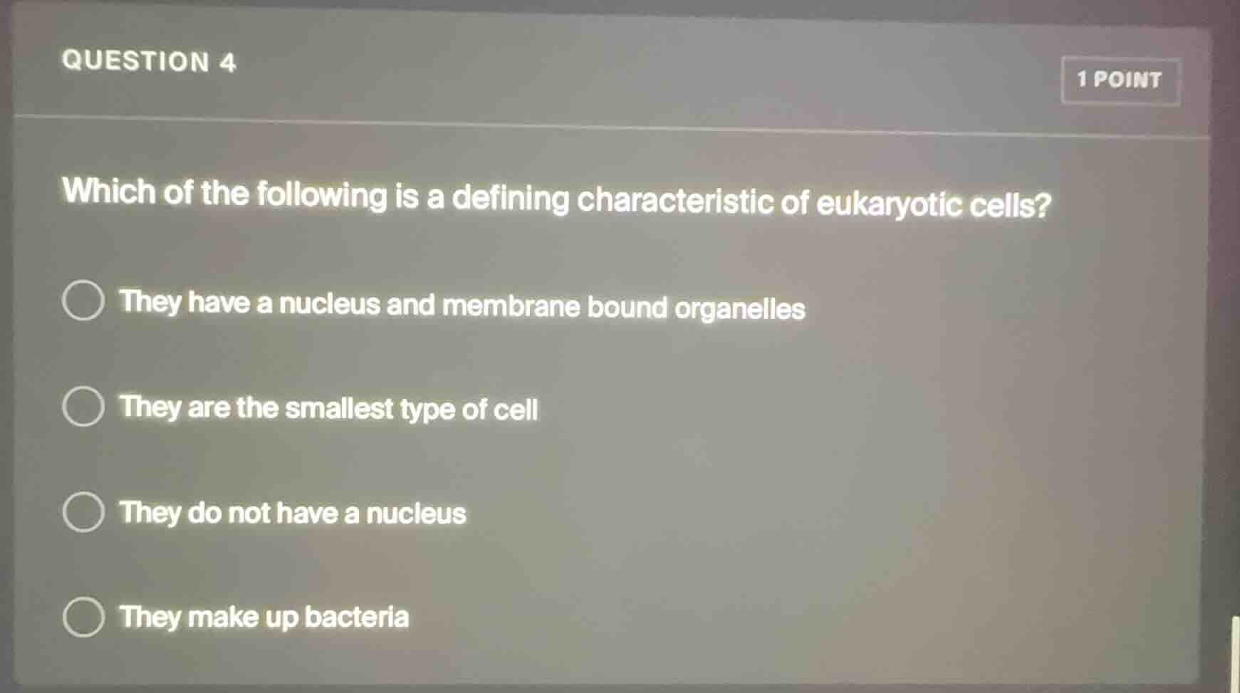 question 4 1 point which of the following is a defining characteristic …