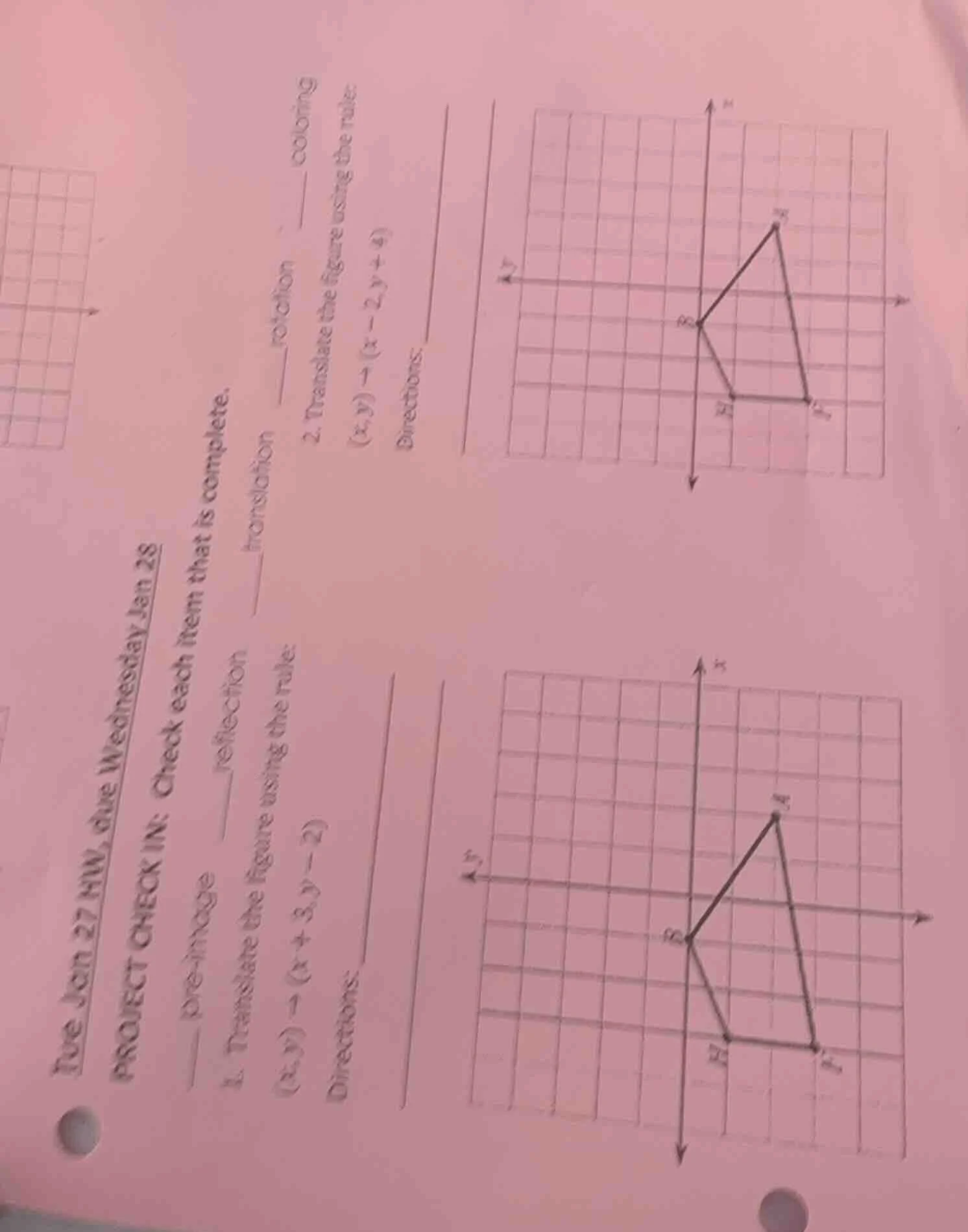 tue jan 27 hw, due wednesday jan 28 project check in: check each item t…