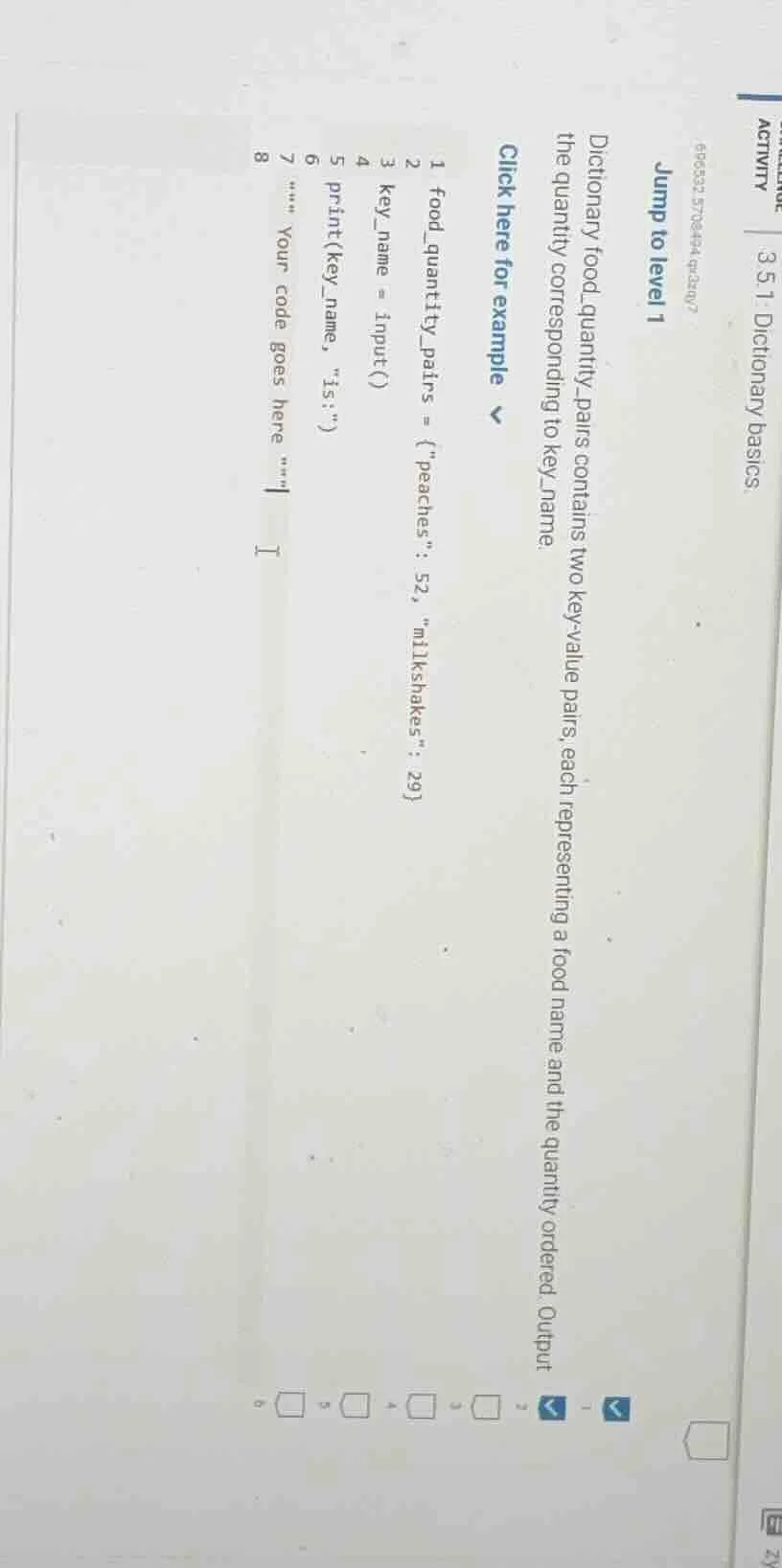activity 3 5 1 dictionary basics jump to level 1 dictionary food_quanti…