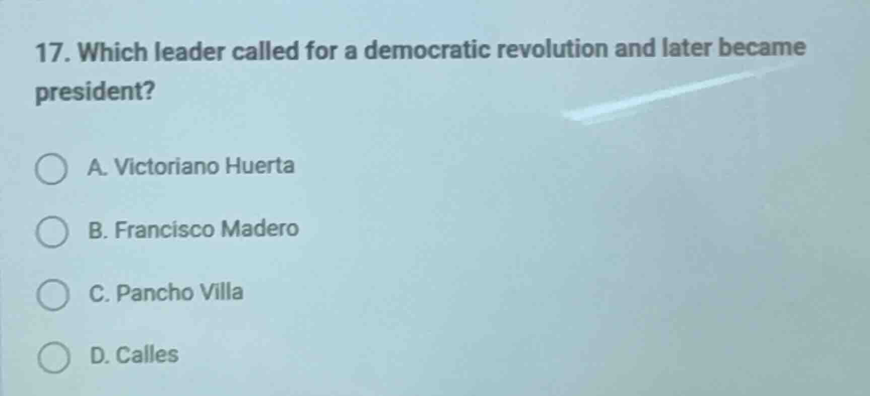 17. which leader called for a democratic revolution and later became pr…