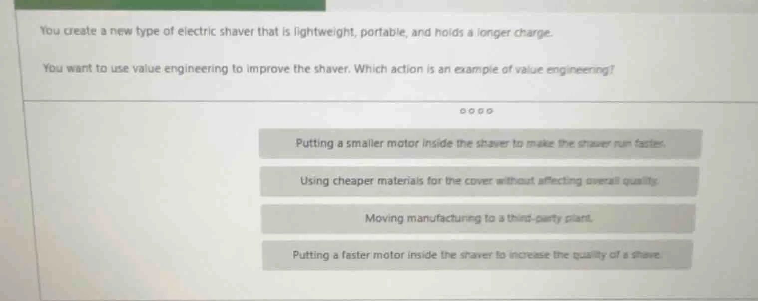 you create a new type of electric shaver that is lightweight, portable,…