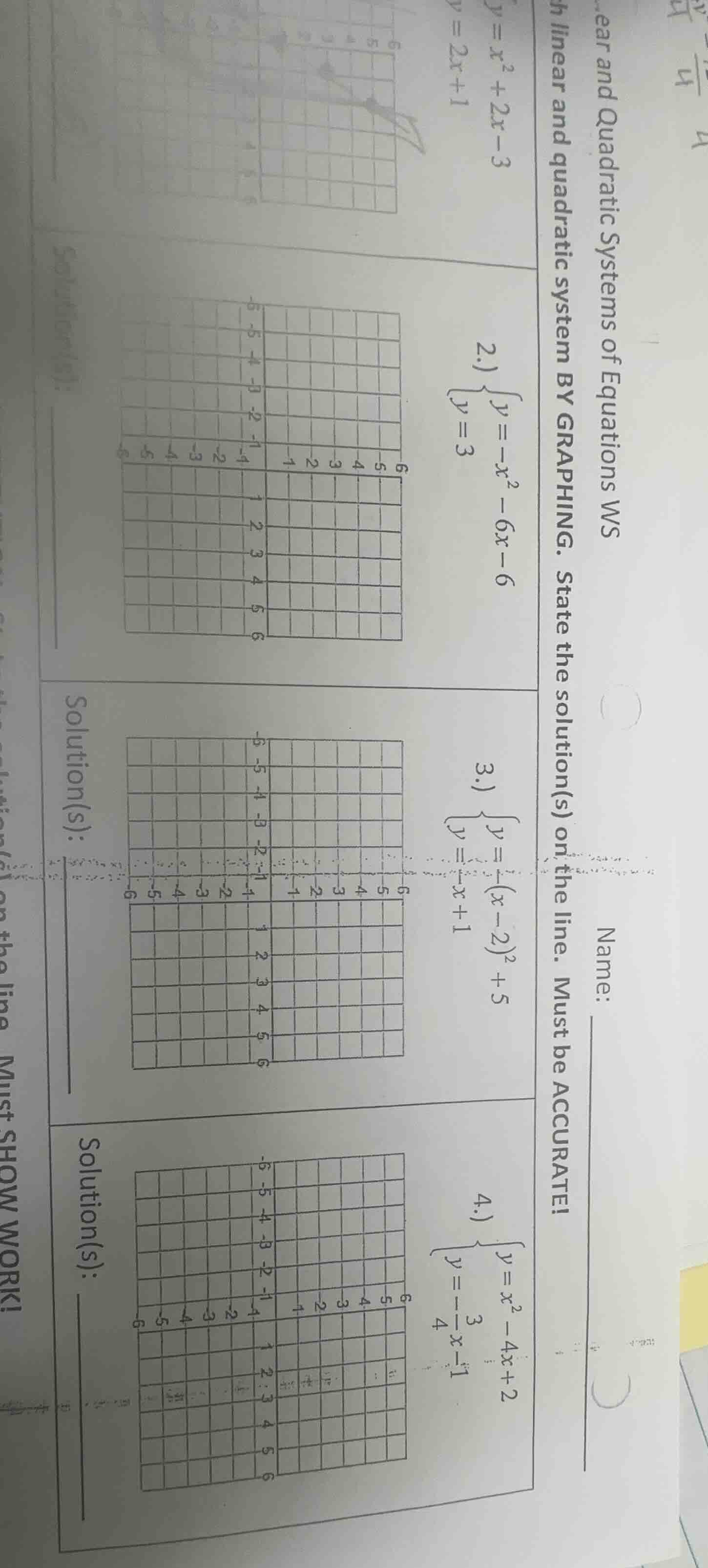 ear and quadratic systems of equations ws th linear and quadratic syste…