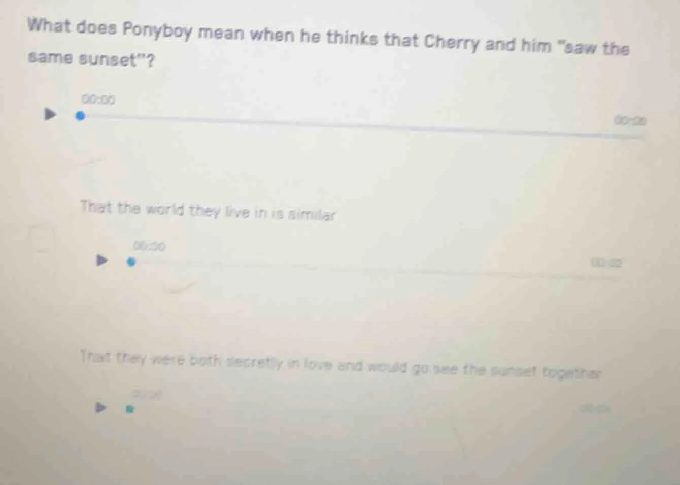 what does ponyboy mean when he thinks that cherry and him \saw the same…