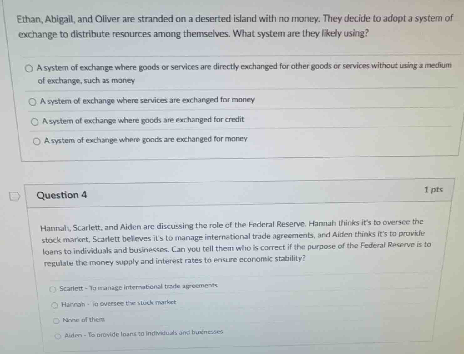 ethan, abigail, and oliver are stranded on a deserted island with no mo…