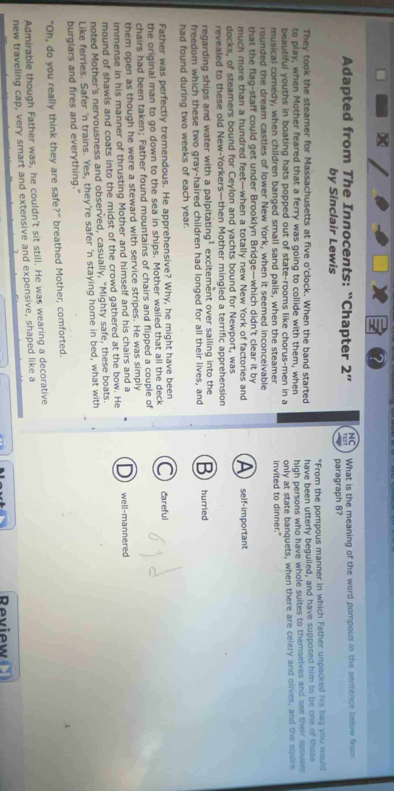 adapted from the innocents: “chapter 2” by sinclair lewis they took the…