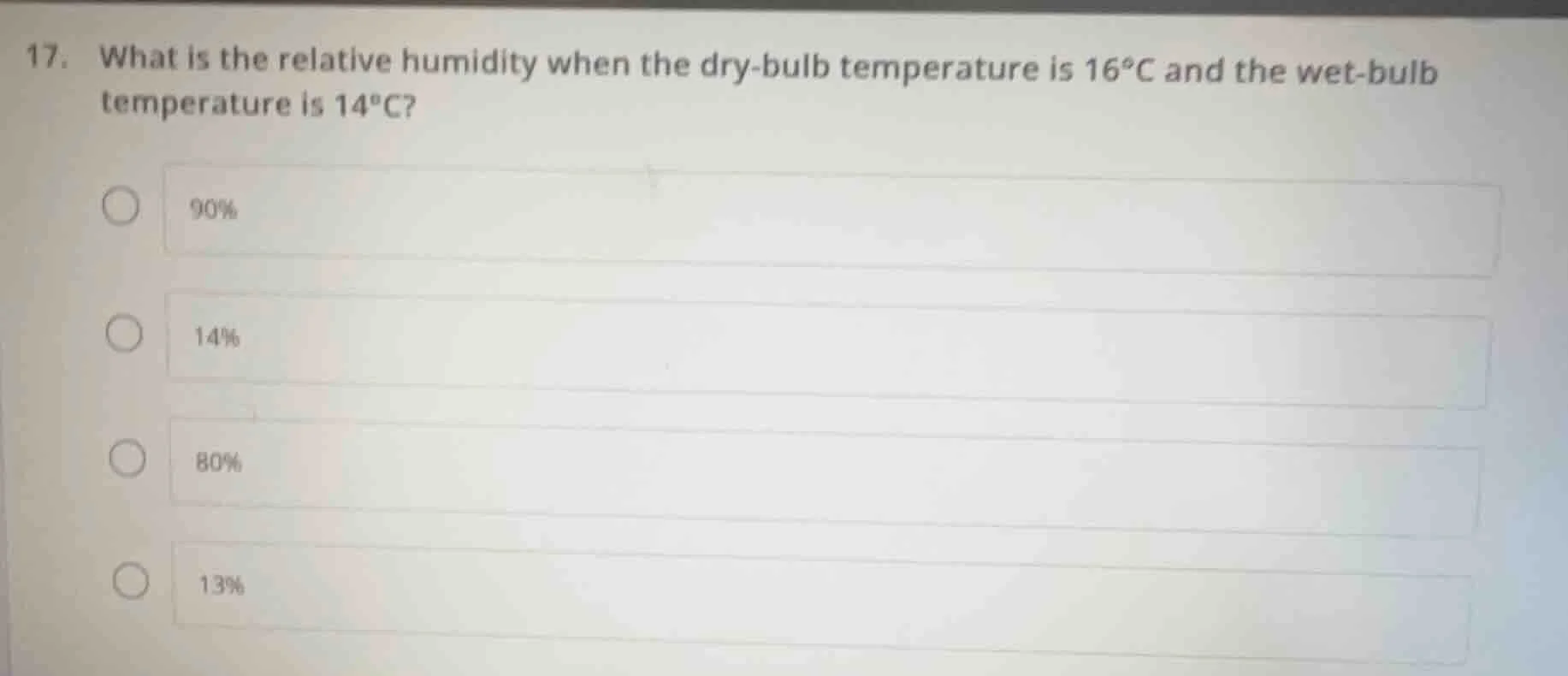 17. what is the relative humidity when the dry - bulb temperature is 16…