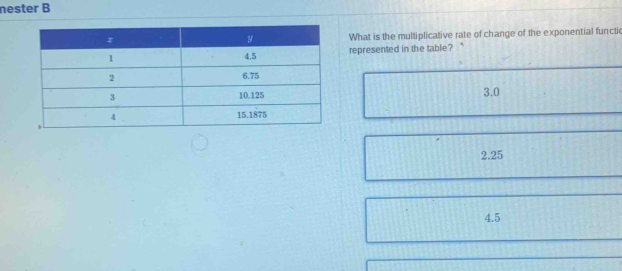 what is the multiplicative rate of change of the exponential function r…