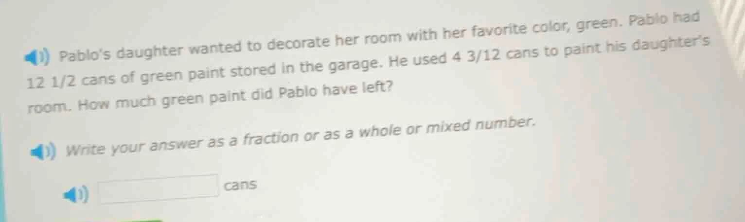 pablos daughter wanted to decorate her room with her favorite color, gr…