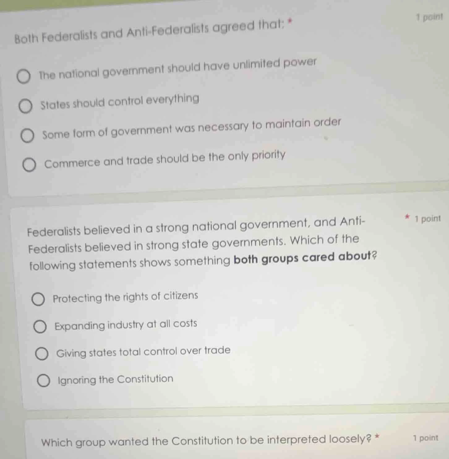 both federalists and anti - federalists agreed that: * the national gov…