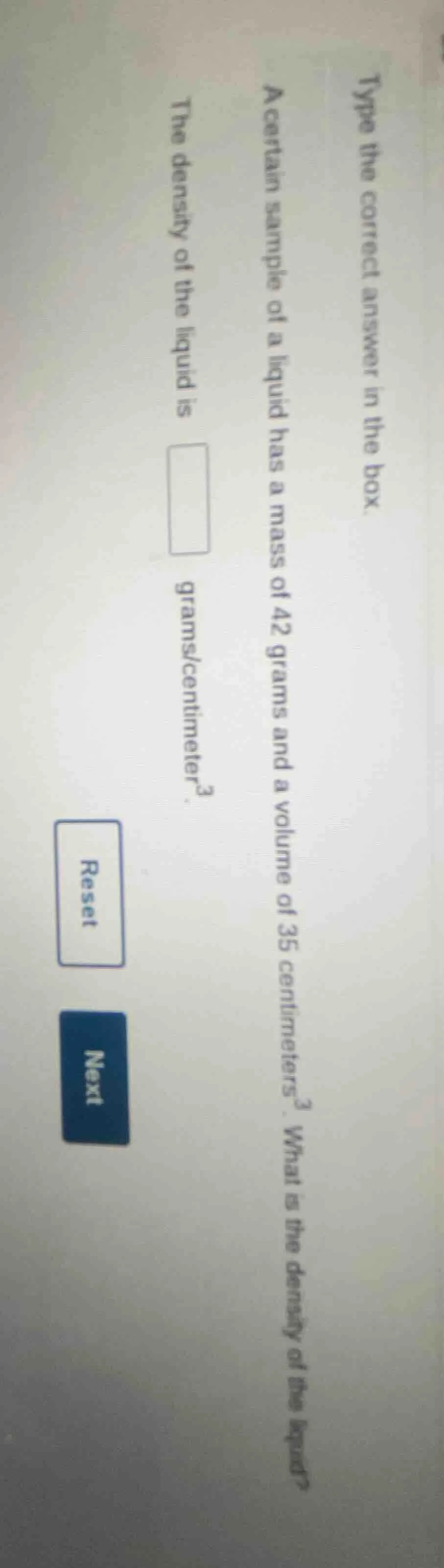 type the correct answer in the box. a certain sample of a liquid has a …