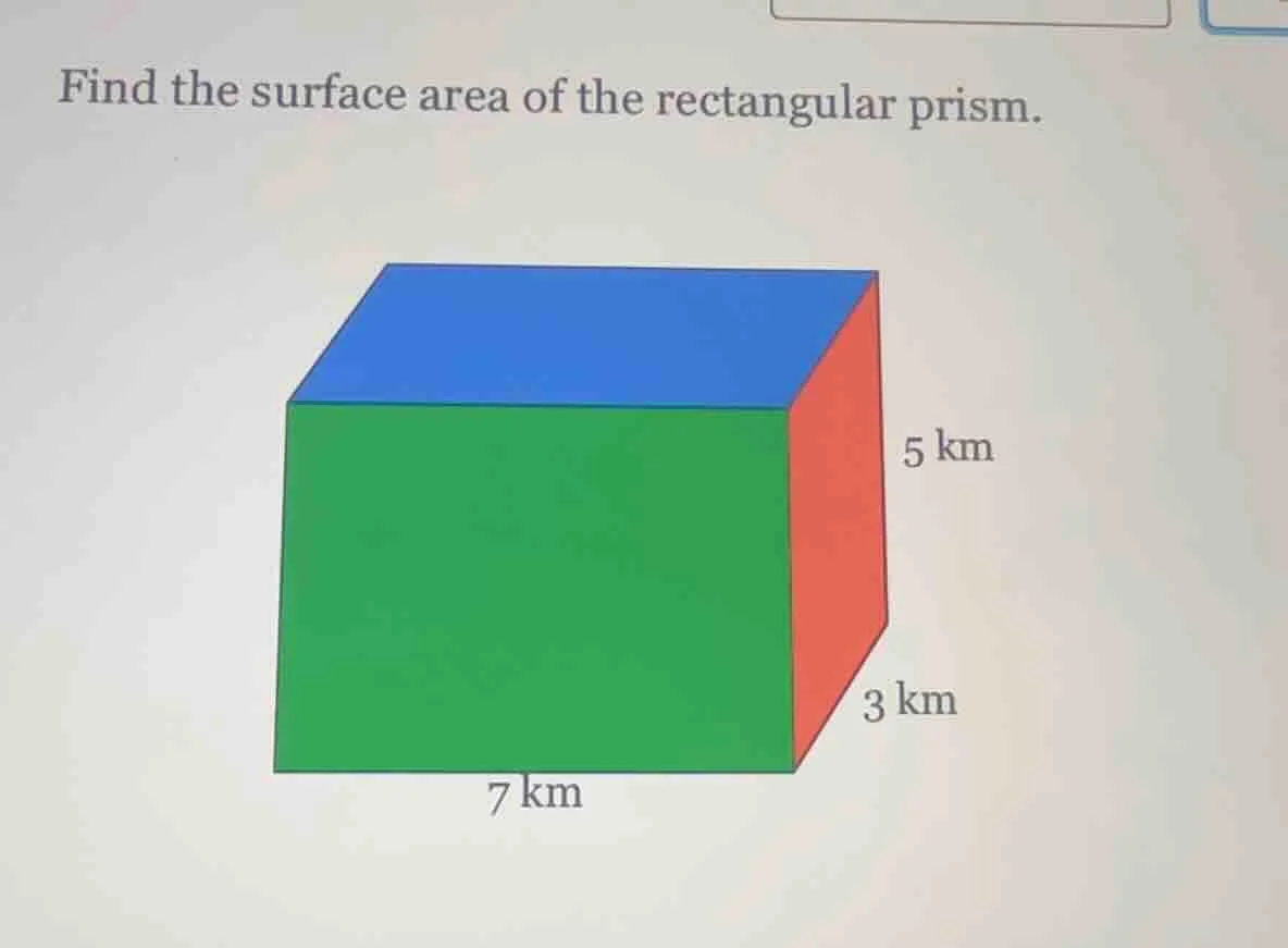 find the surface area of the rectangular prism.