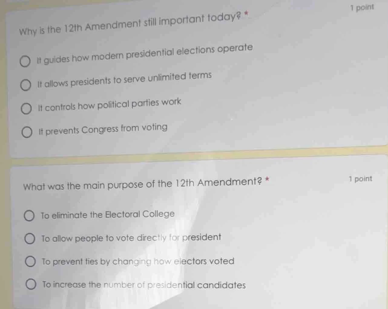 why is the 12th amendment still important today? * it guides how modern…