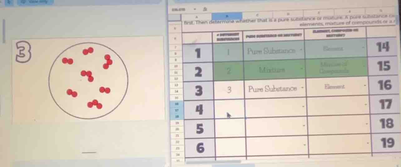 first. then determine whether that is a pure substance or mixture. a pu…