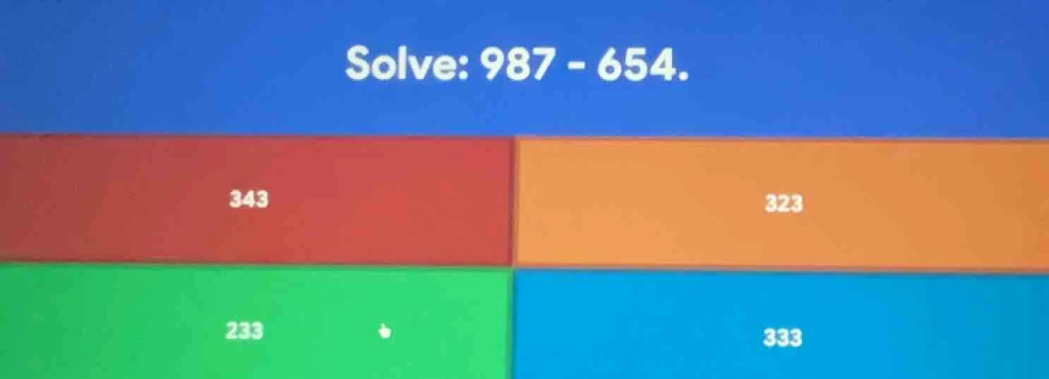 solve: 987 - 654. 343 323 233 333