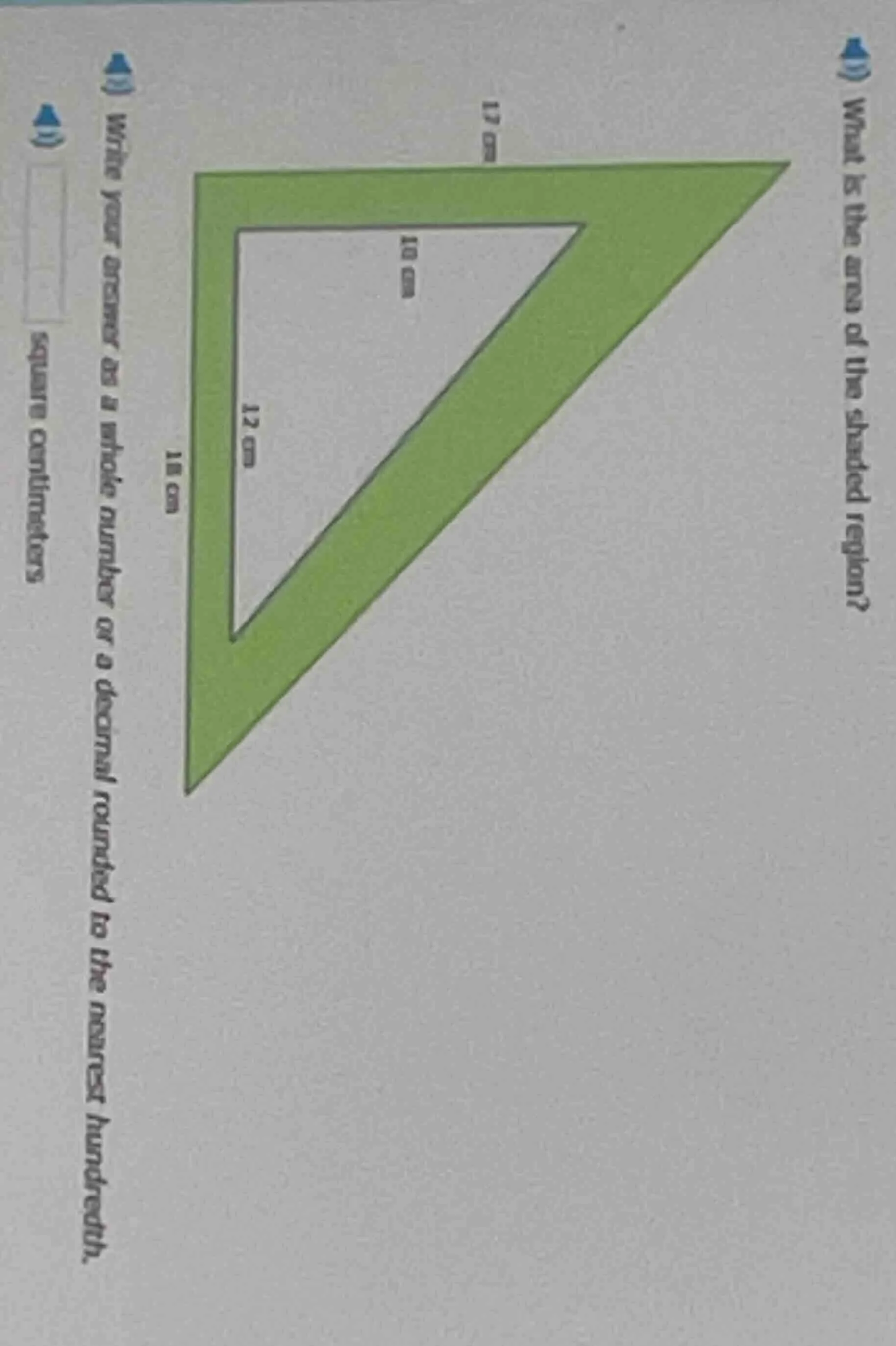 what is the area of the shaded region? write your answer as a whole num…