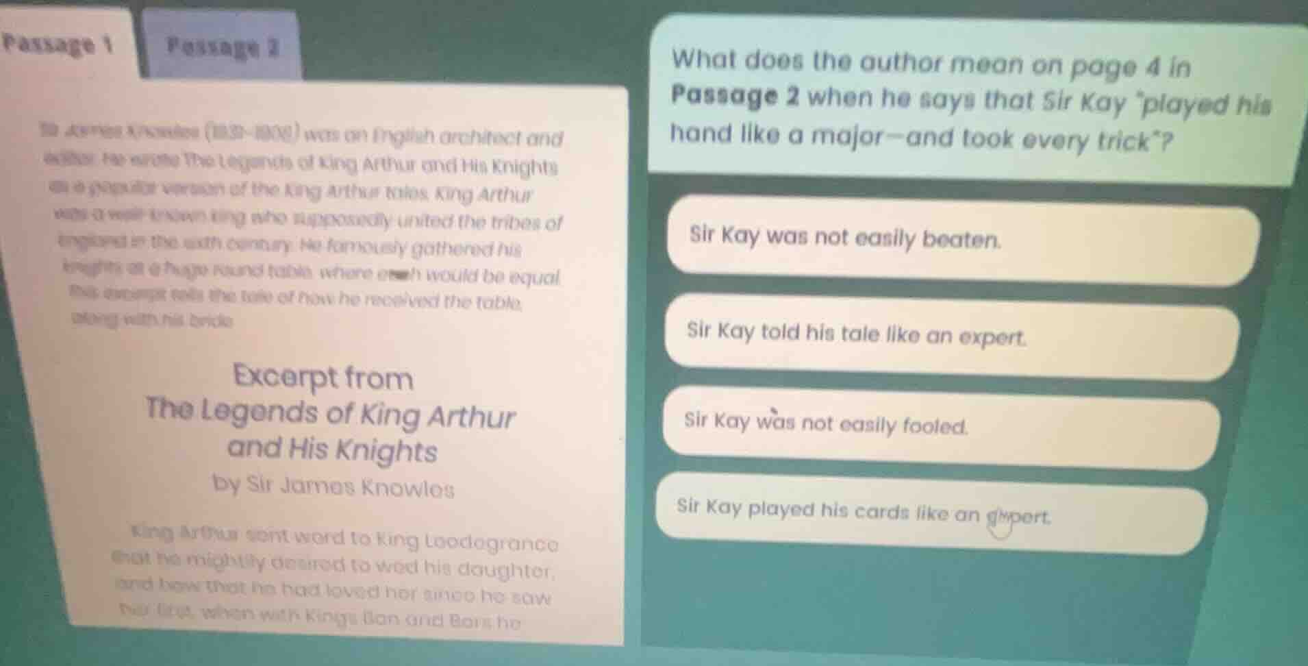 passage 1 passage 2 sir james knowles (1831 - 1908) was an english arch…