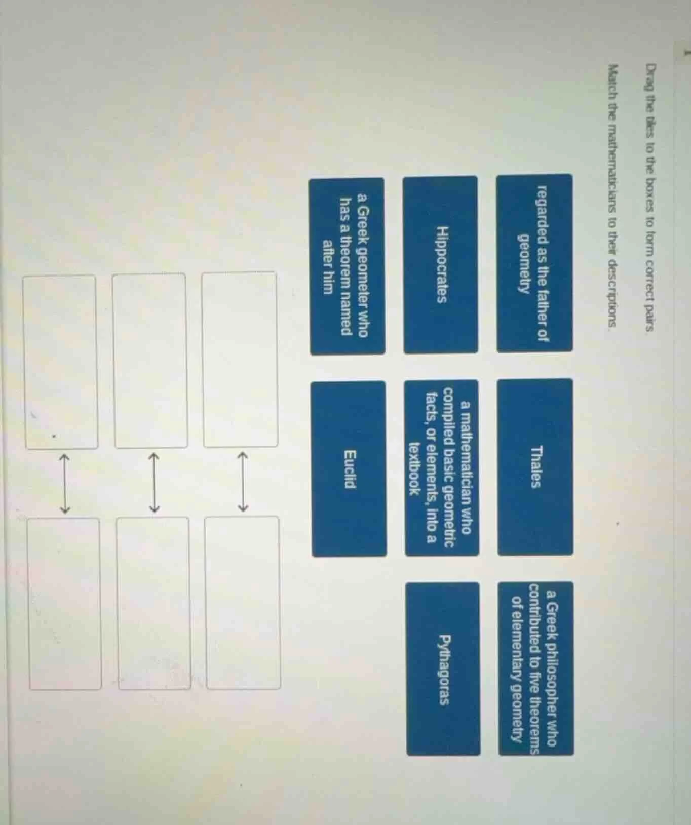 drag the tiles to the boxes to form correct pairs. match the mathematic…