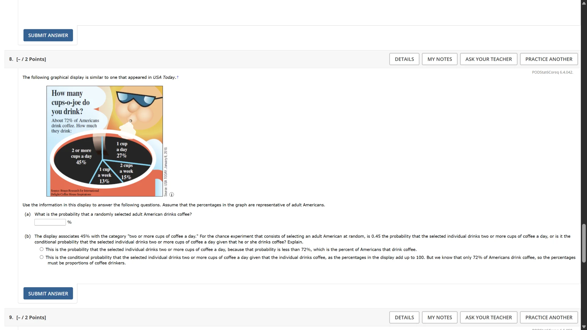 8. - / 2 points the following graphical display is similar to one that …