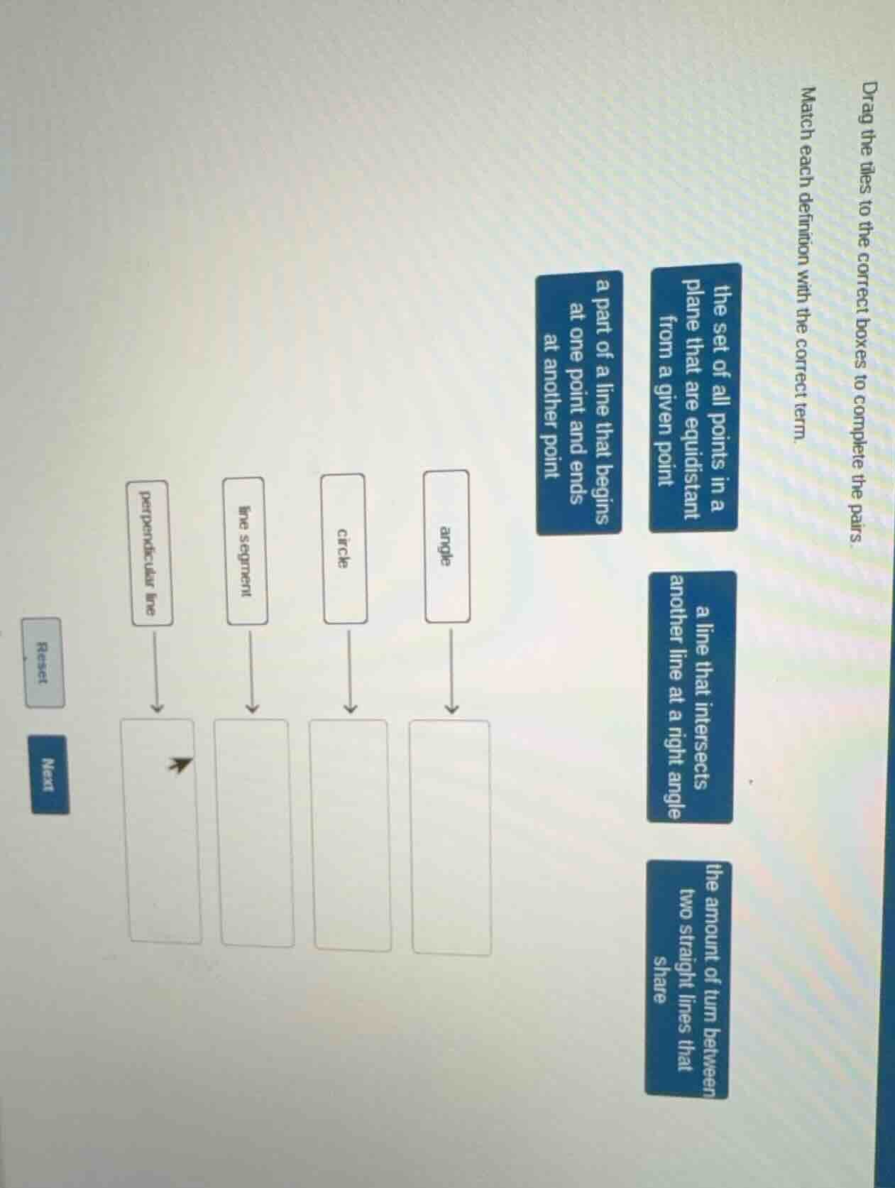 drag the tiles to the correct boxes to complete the pairs. match each d…