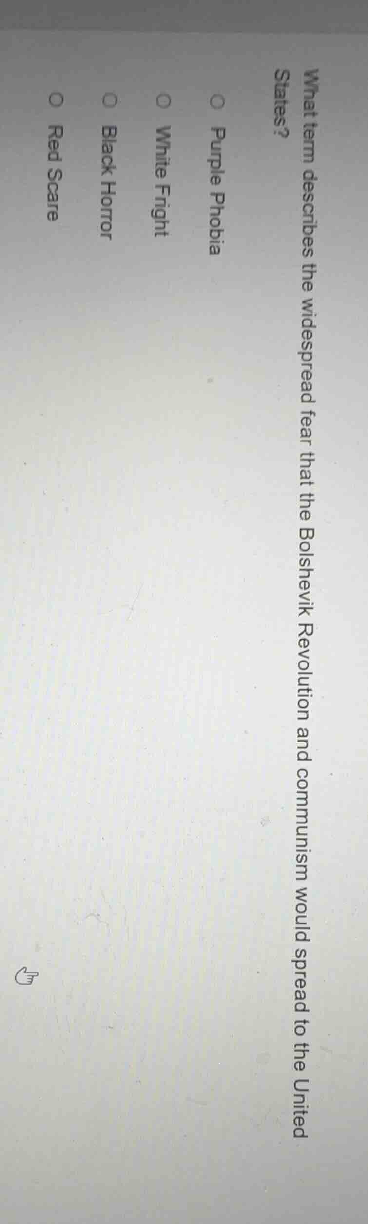 what term describes the widespread fear that the bolshevik revolution a…