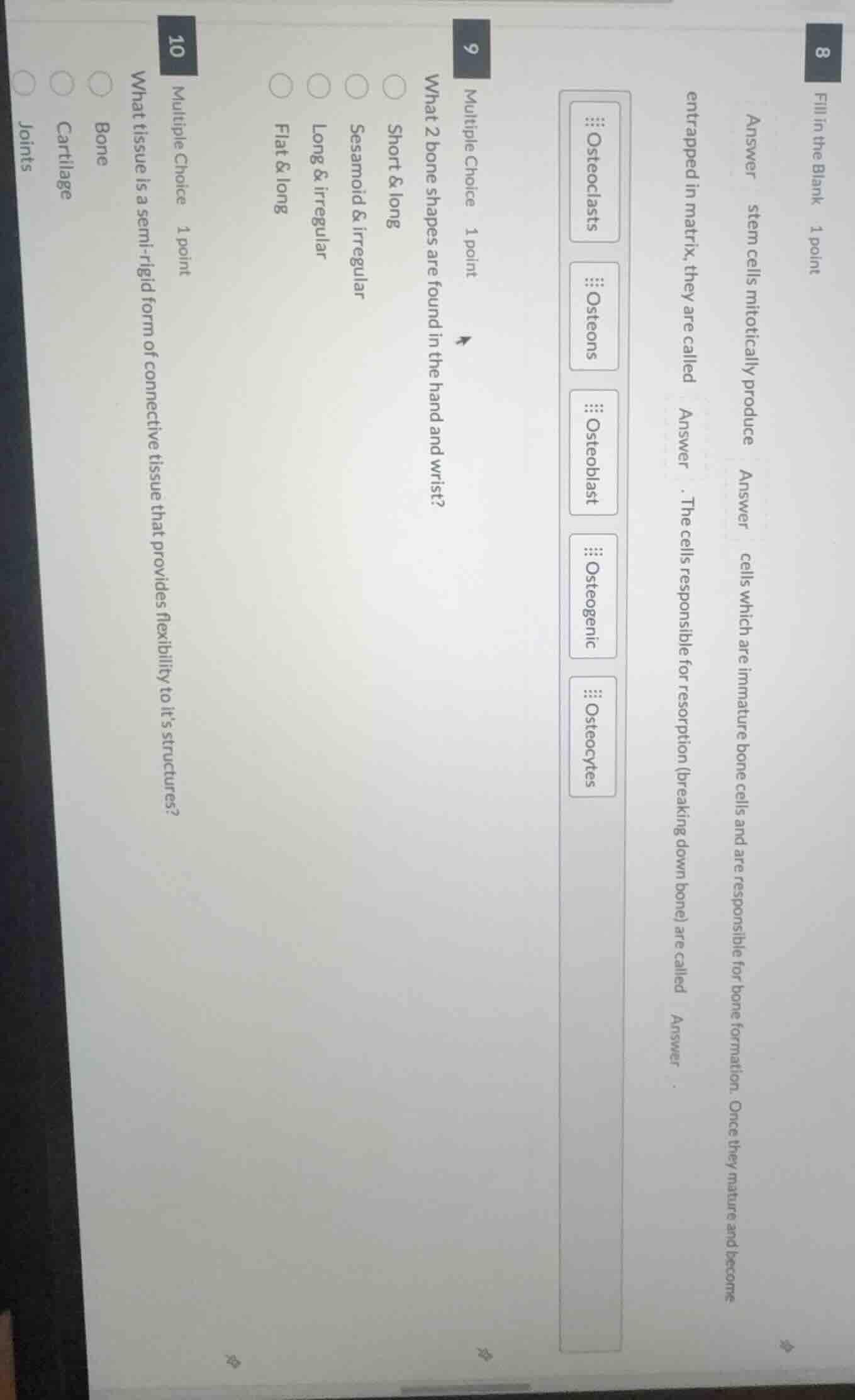 8 fill in the blank 1 point answer stem cells mitotically produce answe…