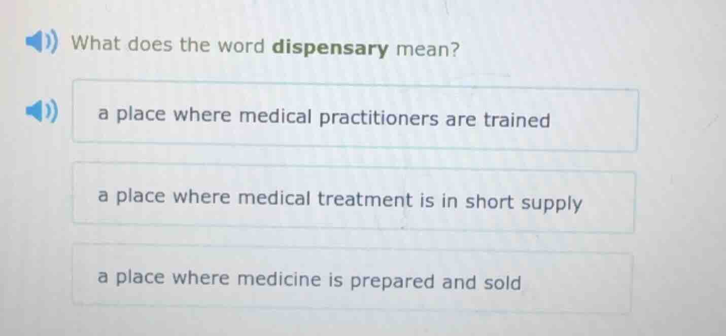 what does the word dispensary mean? a place where medical practitioners…
