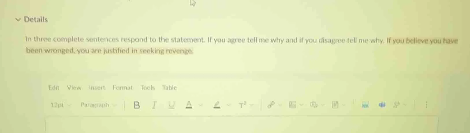 details in three complete sentences respond to the statement. if you ag…