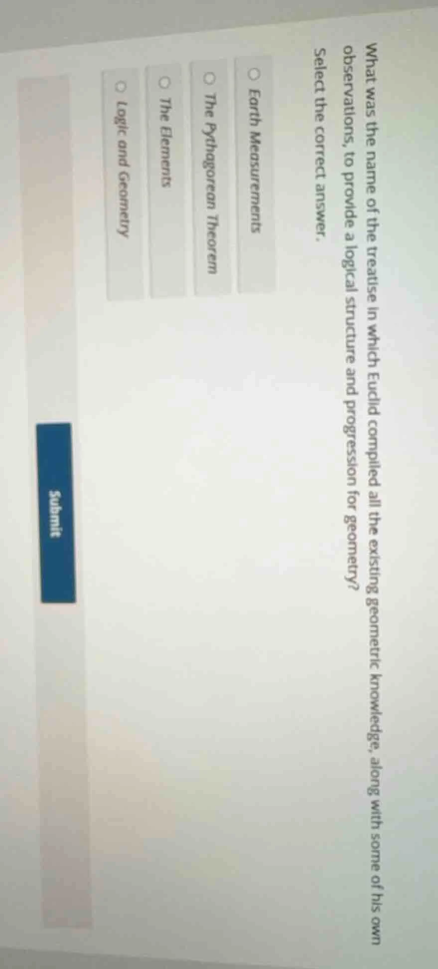 what was the name of the treatise in which euclid compiled all the exis…