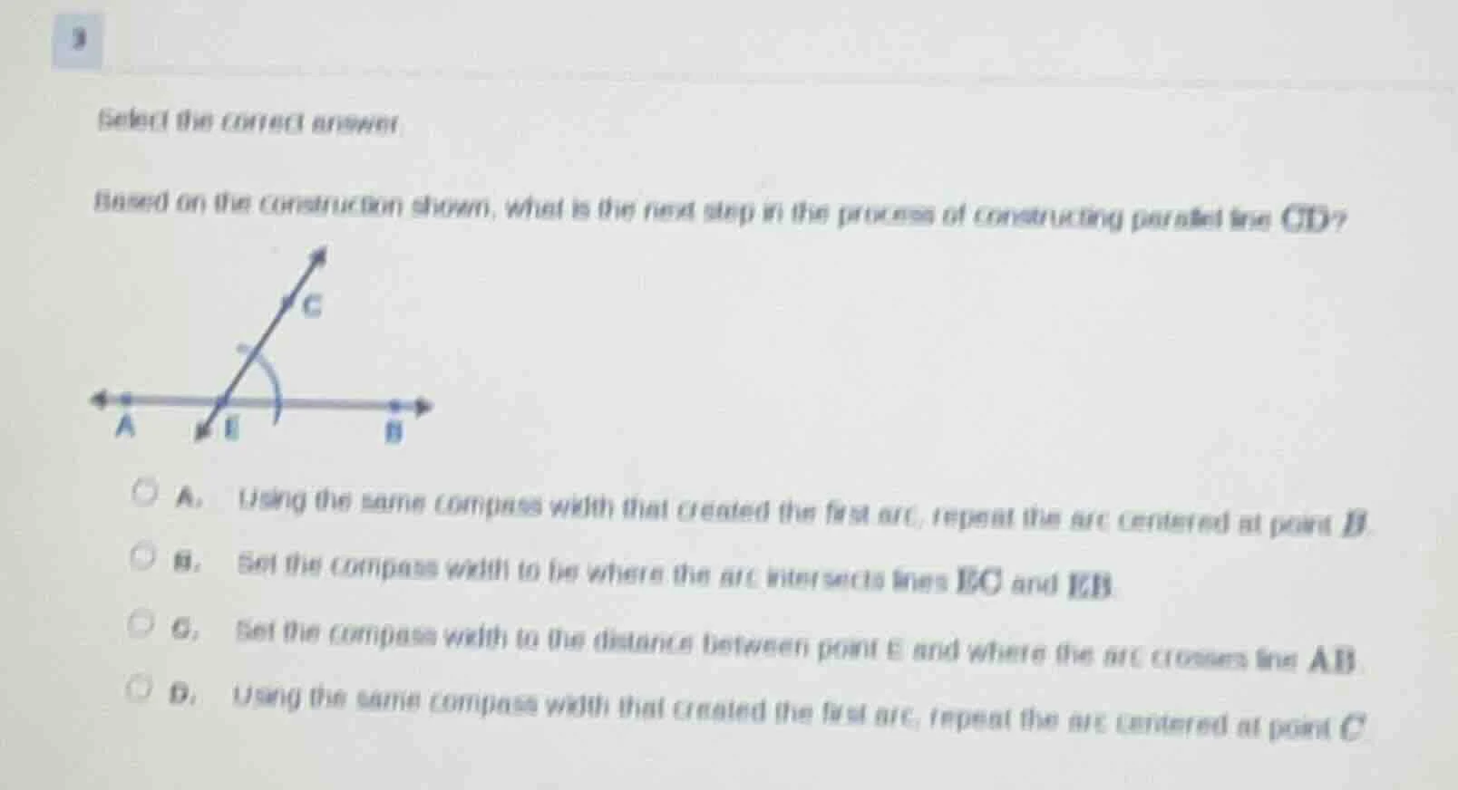 select the correct answer. based on the construction shown, what is the…