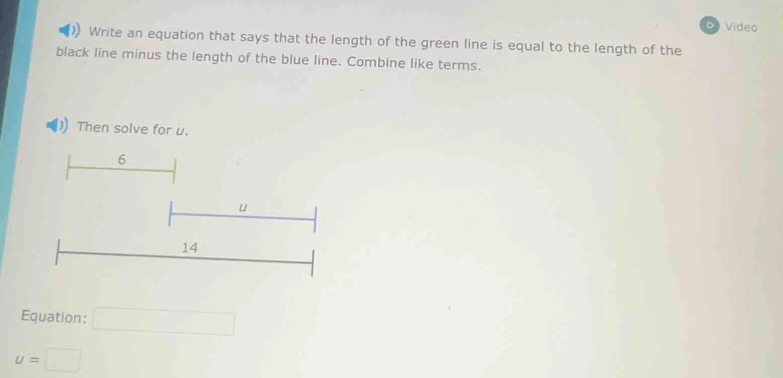 write an equation that says that the length of the green line is equal …