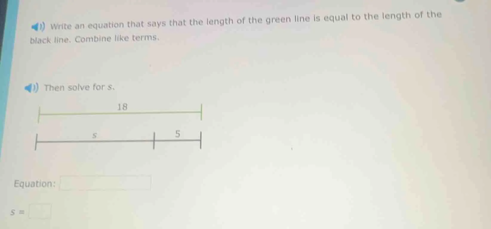 1) write an equation that says that the length of the green line is equ…