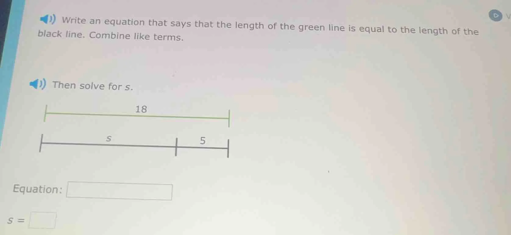 write an equation that says that the length of the green line is equal …