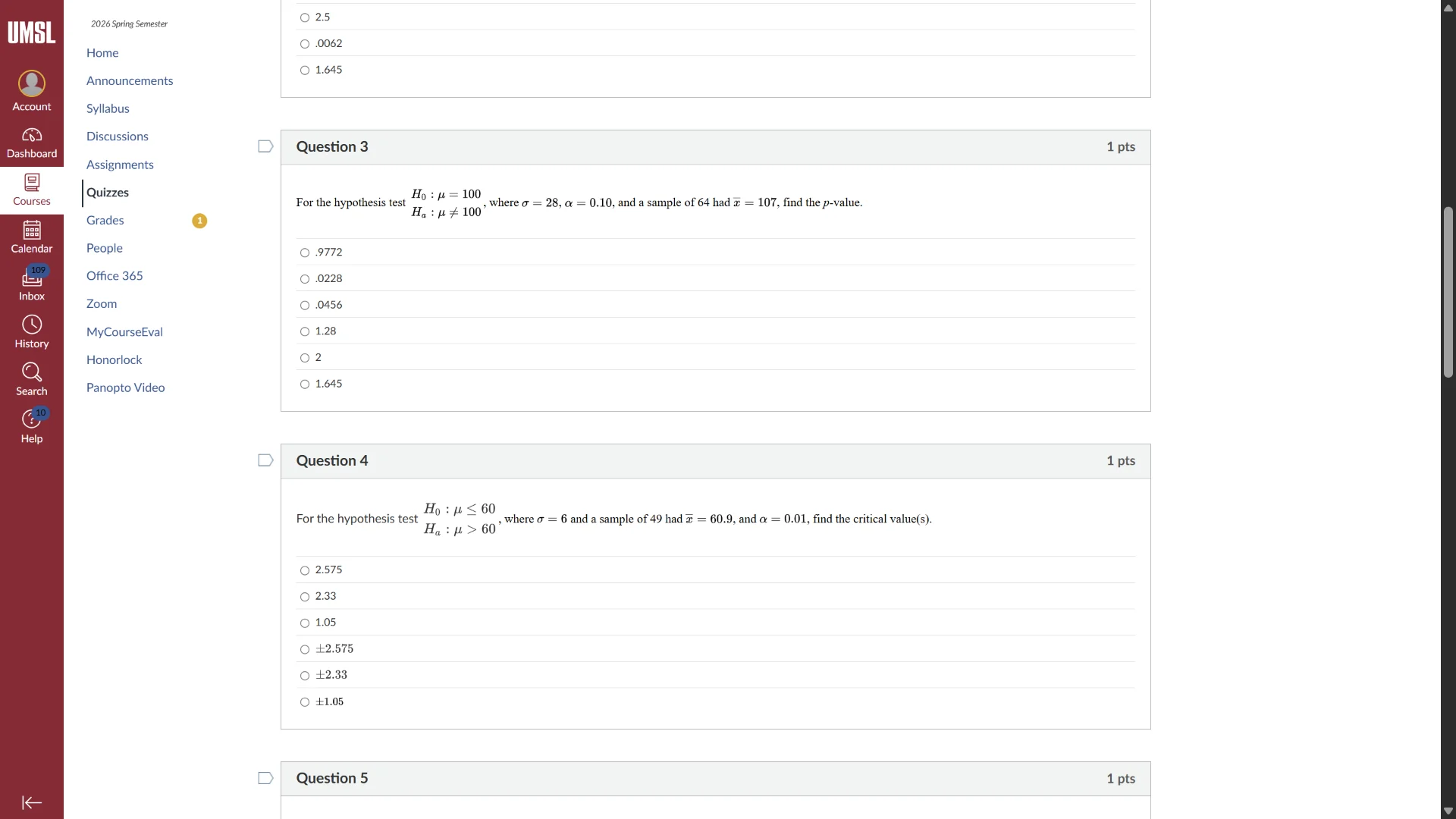 question 3 1 pts for the hypothesis test \\(\\begin{aligned}h_0&:\\mu =…