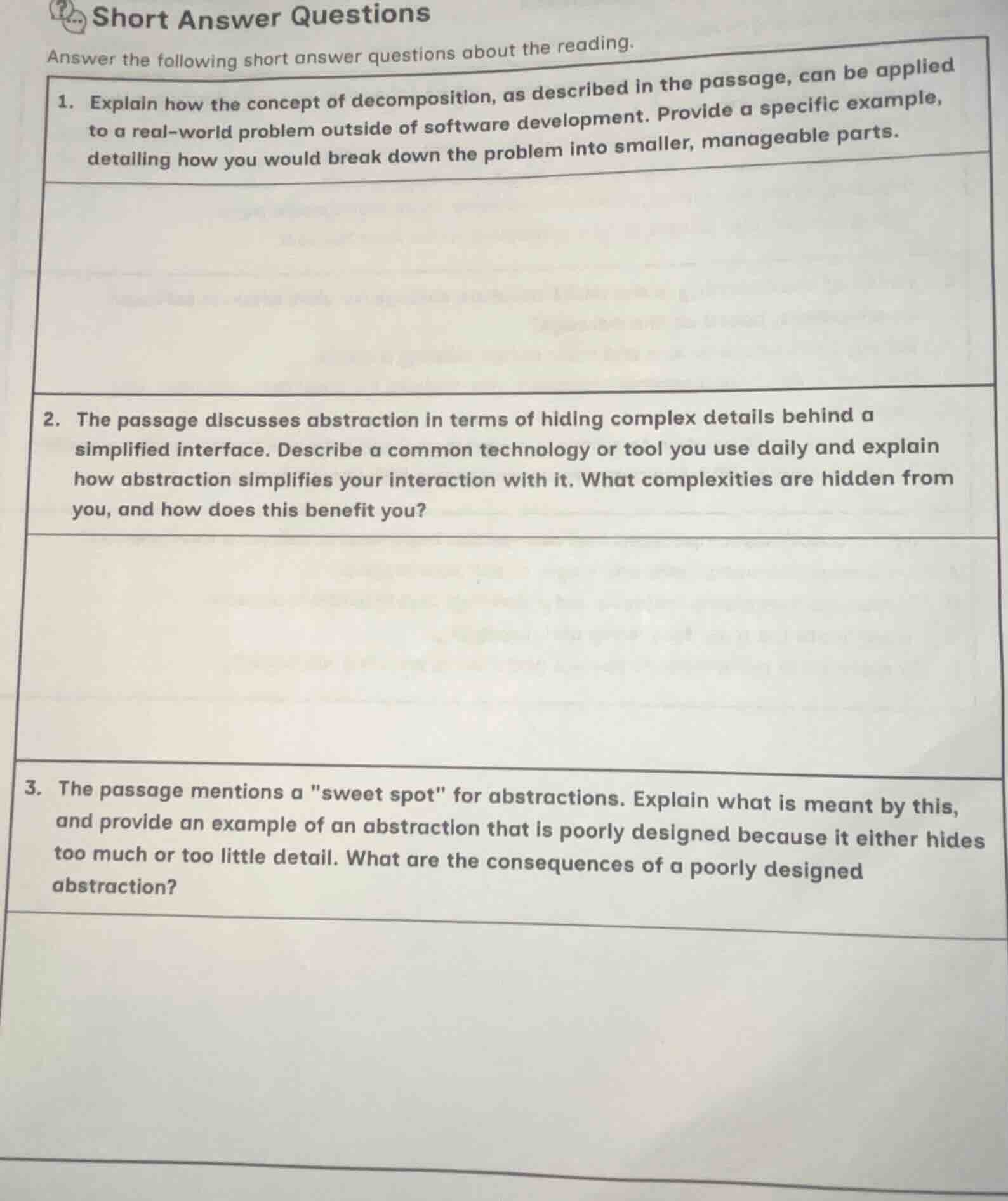 short answer questions answer the following short answer questions abou…